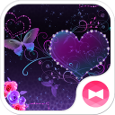 Butterfly Theme Violet Hearts Icon