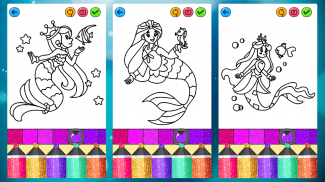 Mermaid Games: Coloring Pages screenshot 4