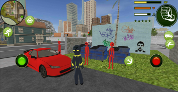 Black Panther Stickman Rope Hero Crime  Miami City screenshot 0
