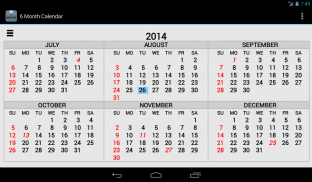 Six Month Calendar screenshot 2