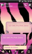 GO SMS Pro Pink Zebra screenshot 2