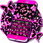 Neon Butterflies Keyboard screenshot 0