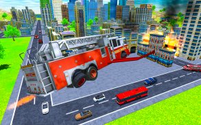 Flying Robot Fire Truck Game screenshot 2