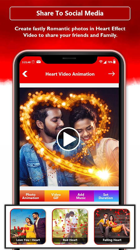 Love Heart Photo Video Maker for Android - Free App Download