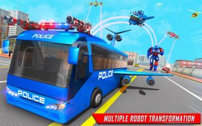 Bay Robot xe buýt cảnh sát biến trò chơi Robot war screenshot 0