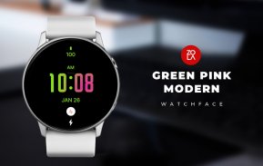 Green Pink Modern Watch Face screenshot 2