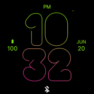 Skinny Green Pink Watch Face screenshot 2