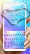 ثيم لوحة المفاتيح Colorful Raindrops Water screenshot 0