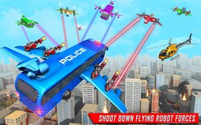Flying Police Bus Robot Game screenshot 1