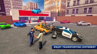 Police Tow Truck Driving Car Transporter screenshot 3
