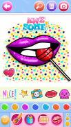 Glitter Lips with Makeup Brush Set coloring Game screenshot 2