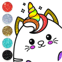 Kawaii Coloring Pages With Glitter - Drawing Book