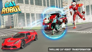Flying Cat Robot Car Transform: Police Robot Game screenshot 2