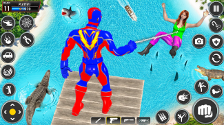 Flying Police Robot Rope Hero: Gangster Crime City screenshot 1