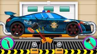 पुलिस कार वॉश सफाई: मरम्मत और डिजाइन वाहन screenshot 5