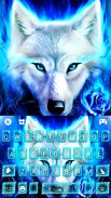 Blue Night Wolf Keyboard Theme screenshot 2