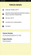 Vehicle registration details screenshot 0