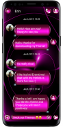 SMS Theme Sphere Pink - dark chat text message screenshot 0