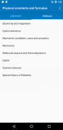 Physical constants and formulas screenshot 1