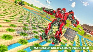 Super Robot Farmer Village Tractor Farming screenshot 3