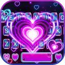 Tema Keyboard Neon 3d Heart