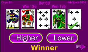 Higher or Lower card game screenshot 2