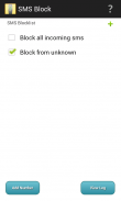 SMS Block - nombre liste noire screenshot 0