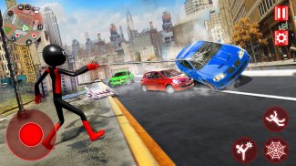 Spider Stickman Rope Hero Game screenshot 1