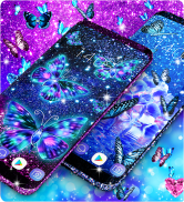 Blue glitz butterfly wallpaper screenshot 1