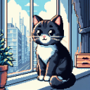 Cats Pixel Art Coloring Book