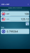 US Dollar to British Pound screenshot 1