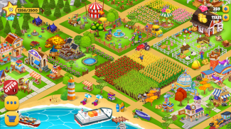 खेत दिवस गांव खेती: ऑफ़लाइन खेल screenshot 1