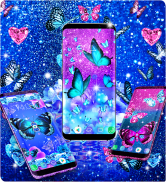 Blue glitz butterfly wallpaper screenshot 5