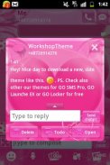 GO SMS Pro Theme Pink Love screenshot 1