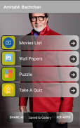 Amitabh Bachchan -Movies list,quiz,wallpapers screenshot 0