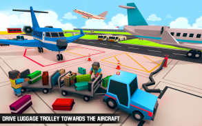 Blocky Airport Ground Staff Flight Simulator Game screenshot 2