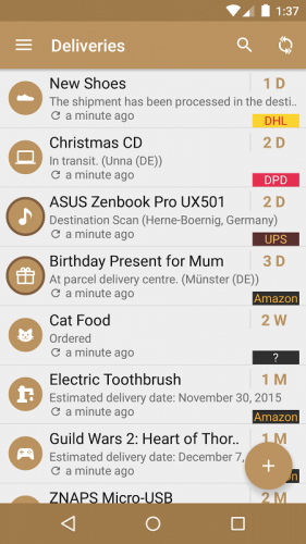 Deliveries: A Package Tracker 1 2