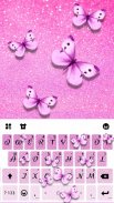 Pink Glitter Butterfly Keyboard Theme screenshot 1