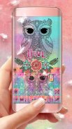 Tema Keyboard Colorful Owl Baru yang Keren screenshot 0