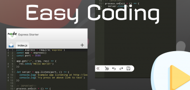 CodeS - NodeJS, HTML PlayGround screenshot 1