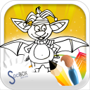 For Kids Coloring - Cute Bat Icon
