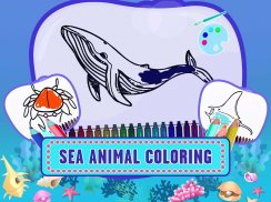 Learn Sea World Animal Game-Puzzle para colorear screenshot 0