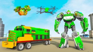 Flying Train Robot Car Games screenshot 4