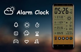 Jam alarm dan ramalan cuaca, stopwatch screenshot 0