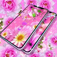 Pink flower zipper lock screen screenshot 1
