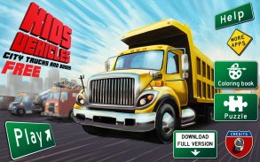 Kids Vehicles: City Trucks & Buses Lite + puzzle screenshot 0