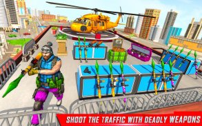 Traffic car shooting games - juego de disparos FPS screenshot 0