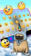 Pug Dog Unicorn Keyboard Theme screenshot 0