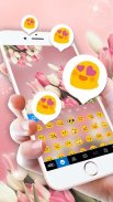 Girly Pink Tulip Keyboard Background screenshot 2