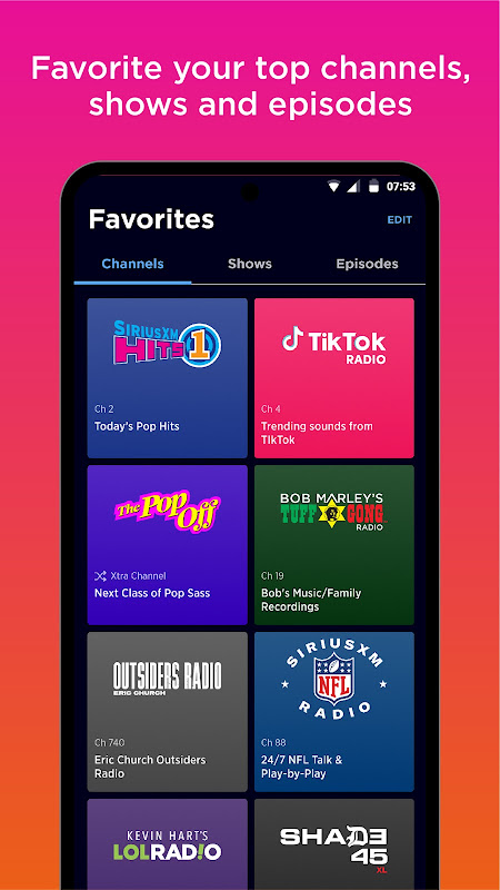 Sirius store radio app